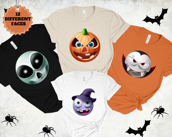 Halloween Emoji Faces Shirt: Family Matching Group Tee