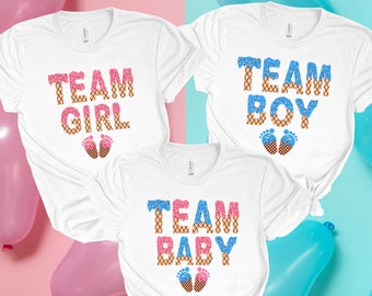 Ice Cream Themed Gender Reveal Party Shirt, Team Girl or Team Boy Feet Shirt, Cute Ice Cream Gender Party, Team Blue, Team Pink, Boy Or Girl