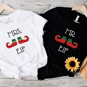 Mr and Mrs Elf Shirt, Couple Christmas Shirt, Honeymoon Christmas Gifts, Christmas, Christmas Outfit , Family Tee