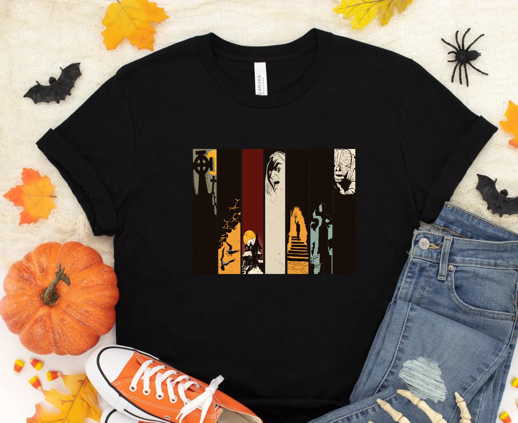 Vintage Halloween Movie Night Shirt Scary Movies Watching Etsy