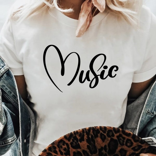 Love Music Shirt, Music Lover T Shirt, Heart Music Shirt, Music Listening Shirt, Gift For Music Lover, Unisex T Shirt, Music Shirt