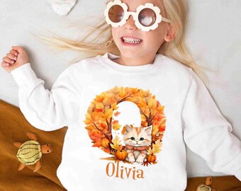 Custom Kids Fall Sweatshirt: Personalized Thanksgiving Gift