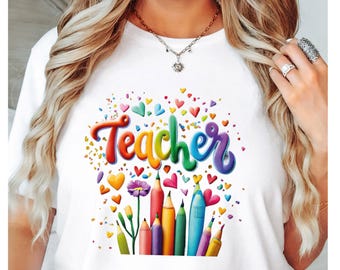 Colorful Teacher Shirt, Elementary School Team Tee, Comfort Colors®