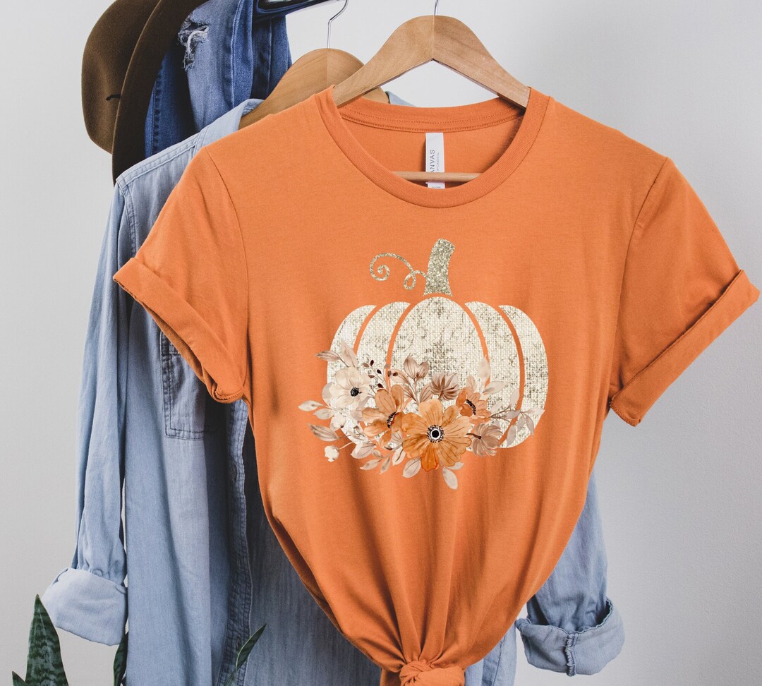Floral Pumpkin Shirt Fall Pumpkin Shirt Fall Gifts - Etsy