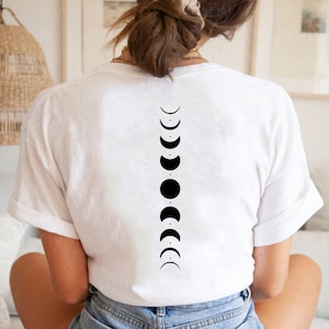 Moon Phases Shirt, Moon Shirt, Moon Phases Tshirt, Moon Tee, Moon Phases Tee,Celestial Shirt, Space Lover Shirt, Boho Shirt,Back Printed