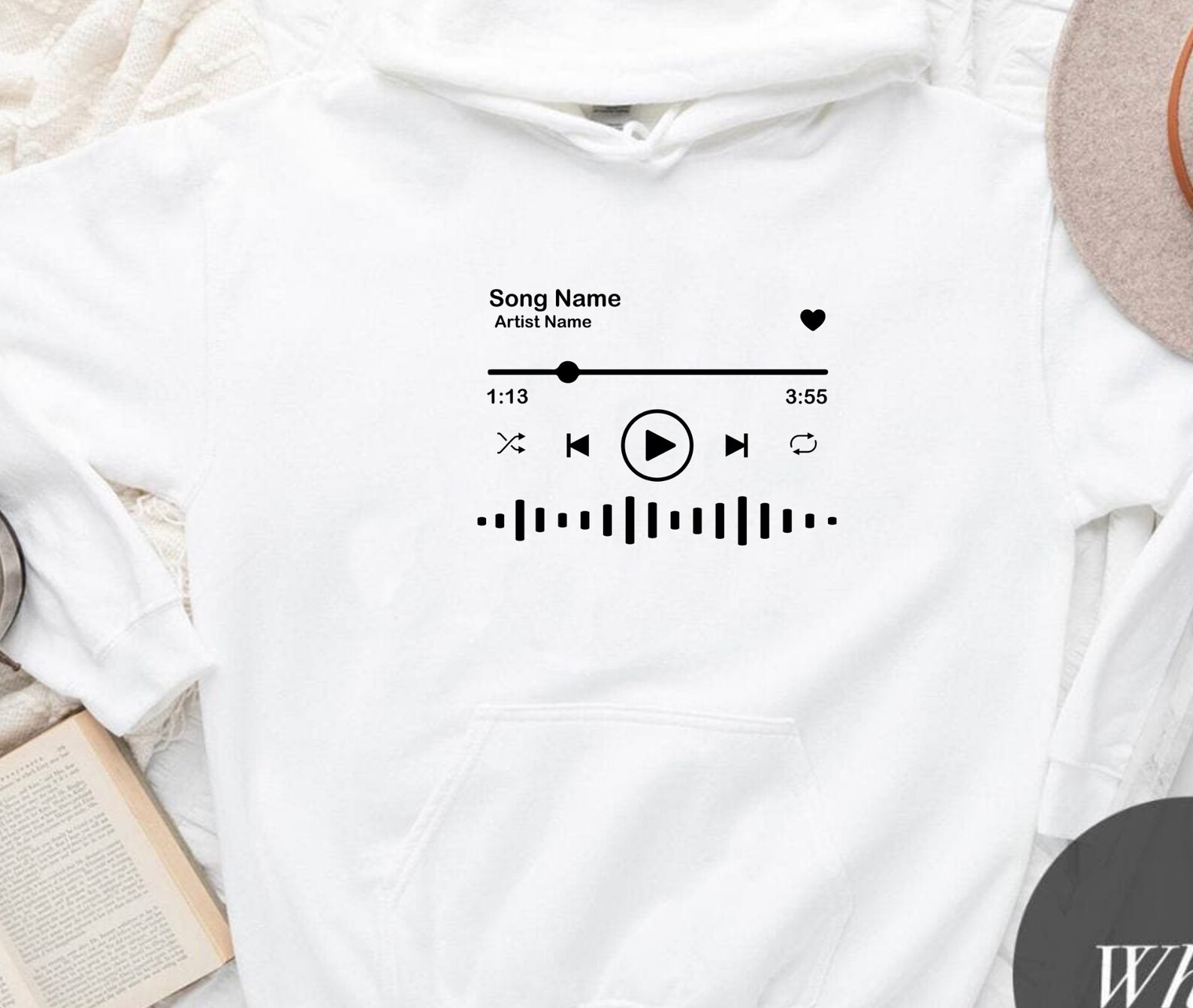 Custom Music Player Hoodie Song Name Artist Name - Etsy