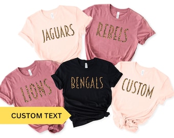 Custom Leopard Print Team Shirt: Personalized Game Day Tee