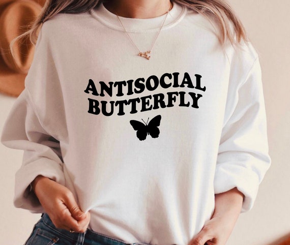 Peace Let It Be Antisocial Butterfly Shirt Woman Man Peace Let It Be Antisocial Butterfly Shirt Woman Man