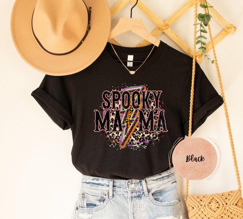 Retro Spooky Mama Shirt: Vintage Halloween Mom T-Shirt image 4
