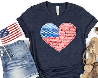 Watercolor American Flag T-Shirt: Retro 4th of July USA Tee