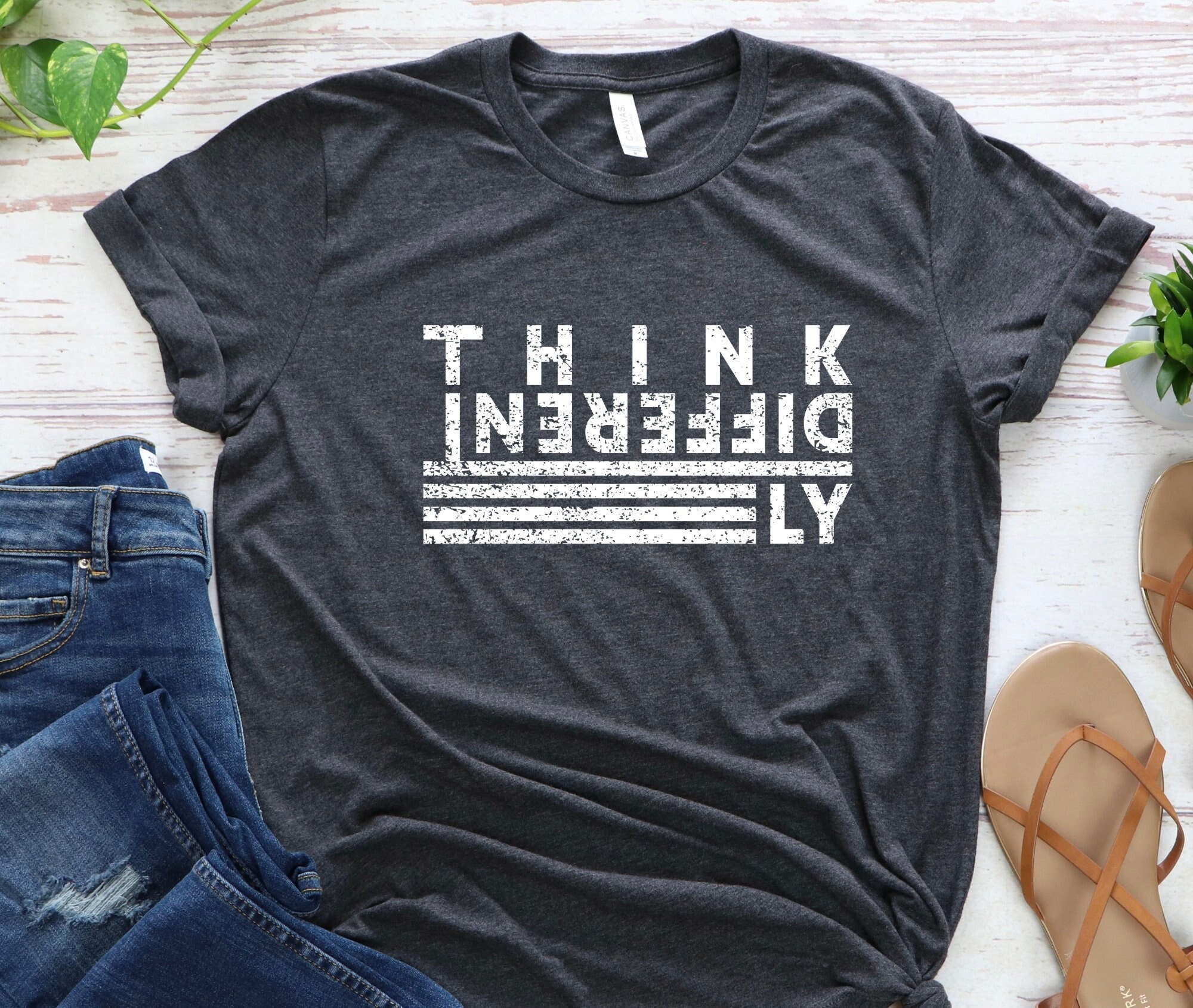 Think Differently Shirt: Inspirational Graphic Tee - Etsy