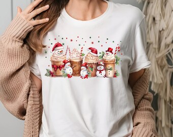 Snowman Coffee Christmas T-Shirt: Winter Wonderland Gift