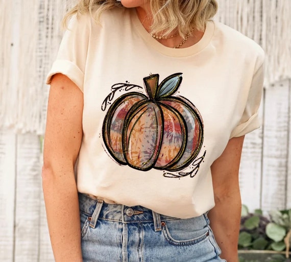 Tie Dye Pumpkin T-shirt Colorful Pumpkin Shirt Watercolor 