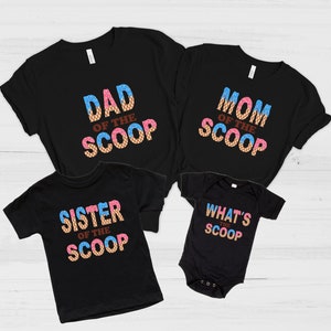 Custom 'Scoop' Gender Reveal Shirts: Ice Cream Family Matching Tees image 2