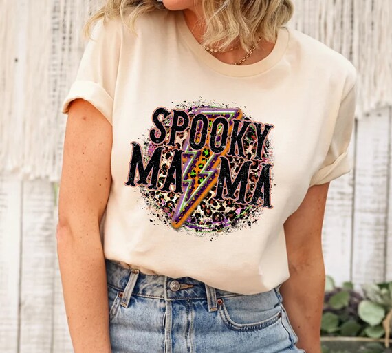 Retro Spooky Mama Shirt: Vintage Halloween Mom T-Shirt