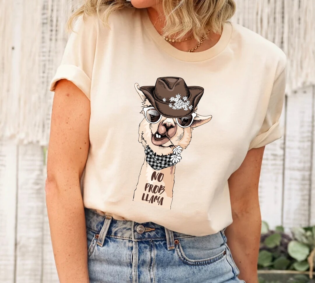No Prob Llama Shirt, Funny Cool Llama Shirt,sarcastic Motivational ...