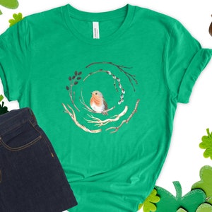 Bird Shirt, Bird Nest Tee, Watercolor Bird Branches, Bird Home Tshirt, Bird Cage, Bird Lover Shirt, Nature, Peace, Cute Bird, Gift For Bird image 7
