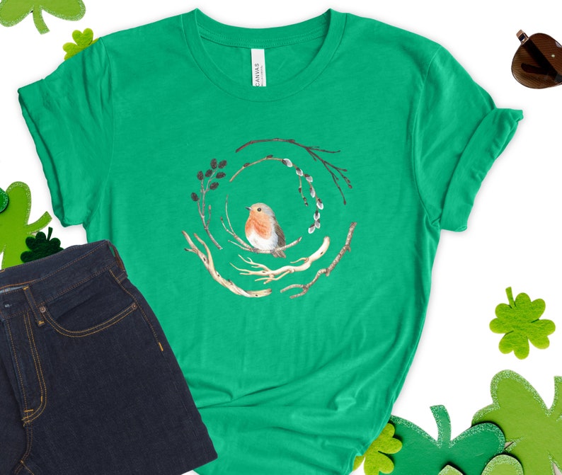 Bird Shirt, Bird Nest Tee, Watercolor Bird Branches, Bird Home Tshirt, Bird Cage, Bird Lover Shirt, Nature, Peace, Cute Bird, Gift For Bird image 7