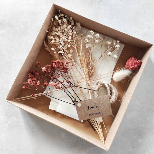 Mini Dried Flower Bouquet Diy Kit l Do It Yourself Flower Kit l Diy Kit for Adults l Employee Gifts l Boho Home Decor Kit l Bridesmaid Gifts