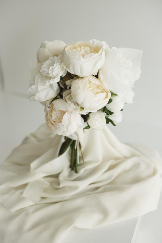Ramo de novia de peonía Ramo de novia hecho a mano Ramo