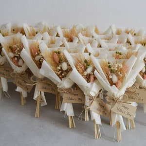 Mini bouquet essiccati l Bouquet floreale in miniatura personalizzato l Fiore conservato fatto a mano l Bomboniere Boho l Regalo per la festa della mamma