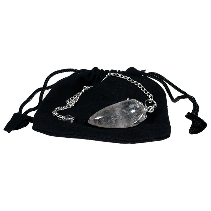 Pendule Lotus Cristal de Roche en Pointe