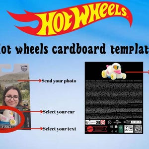 Cartón Hot Wheels personalizado: descarga digital personalizada con tu foto