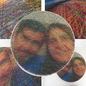 Personalized String Art Portrait Colorful, String Fine Art, Free Sketch, Colorful Art