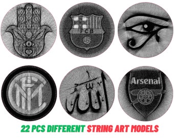 22 mallar för strängkonstporträtt – DIY-pysselkit (digital nedladdning)