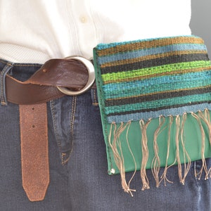 Green Leather Belt Bag