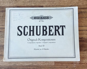 Vintage Schubert Original Compositions Band III for Piano Music Book Edition Peters