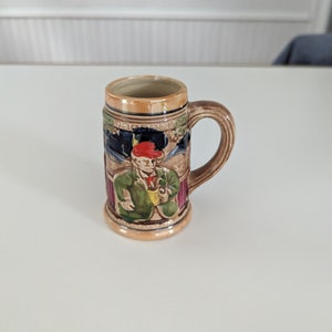 4&quot; Colorful Ceramic Stein Germany Beer Oktoberfest Vintage