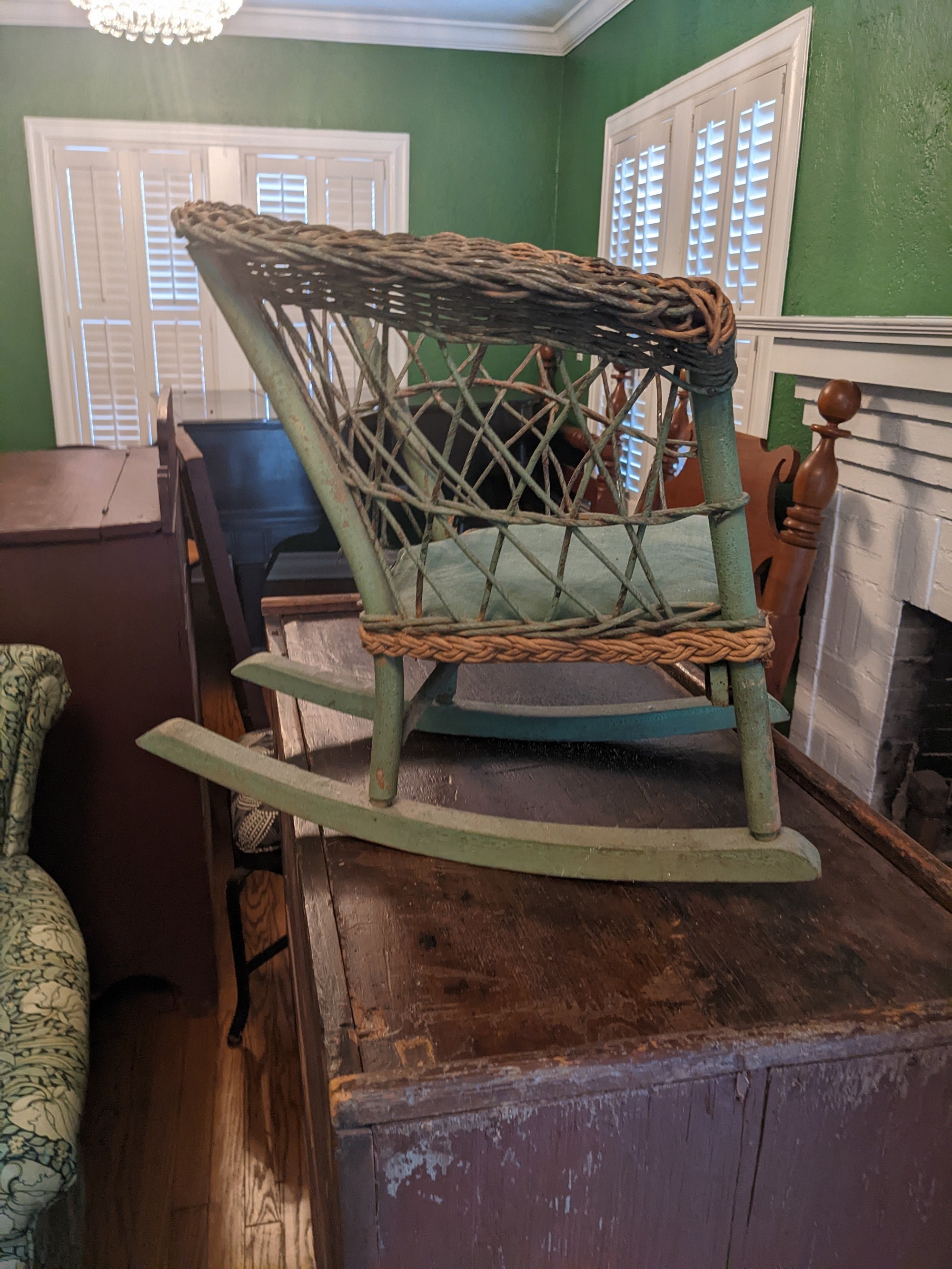 1930s Green Children's Rocking Chair - Etsy
