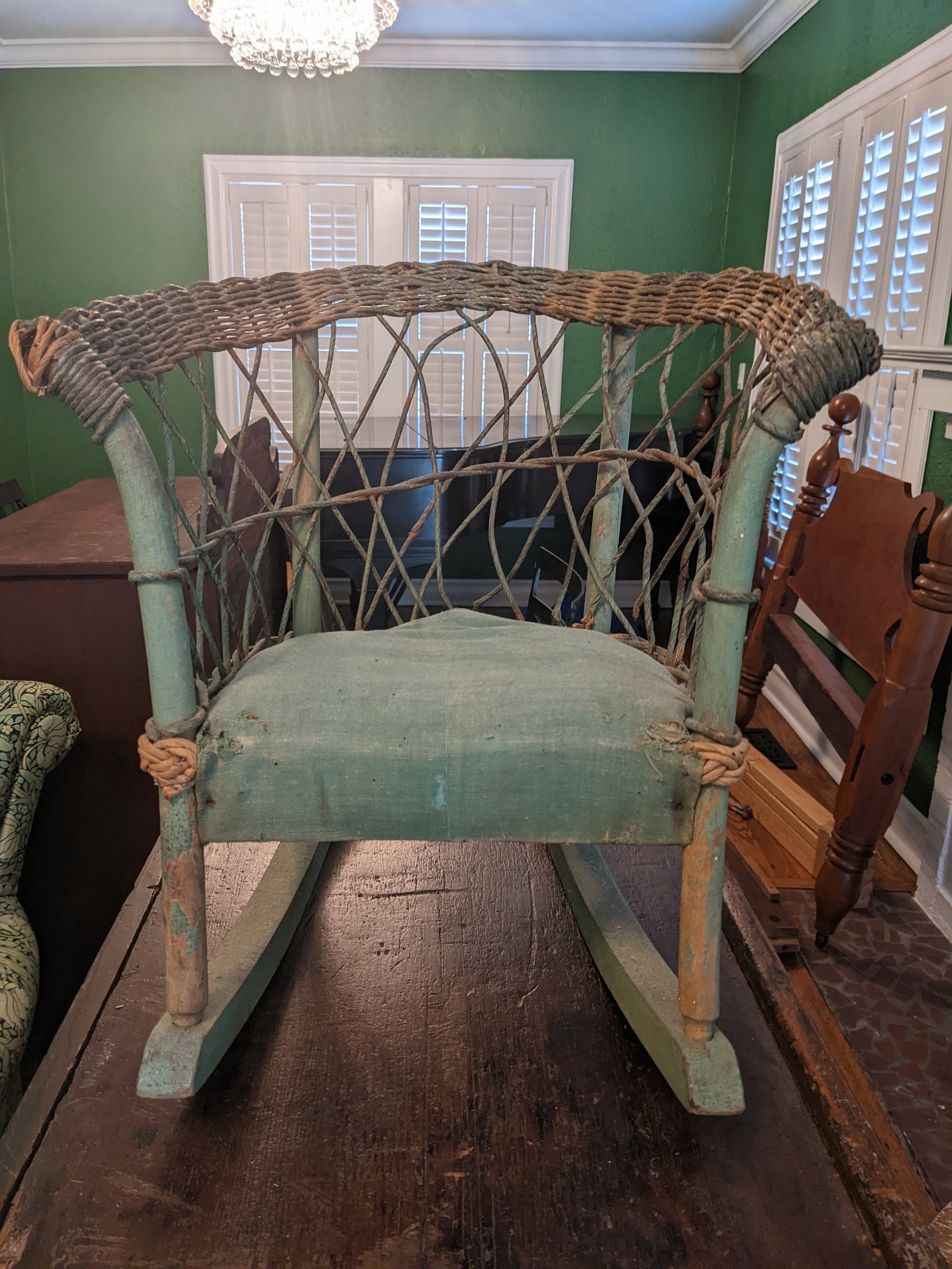 1930s Green Children's Rocking Chair - Etsy