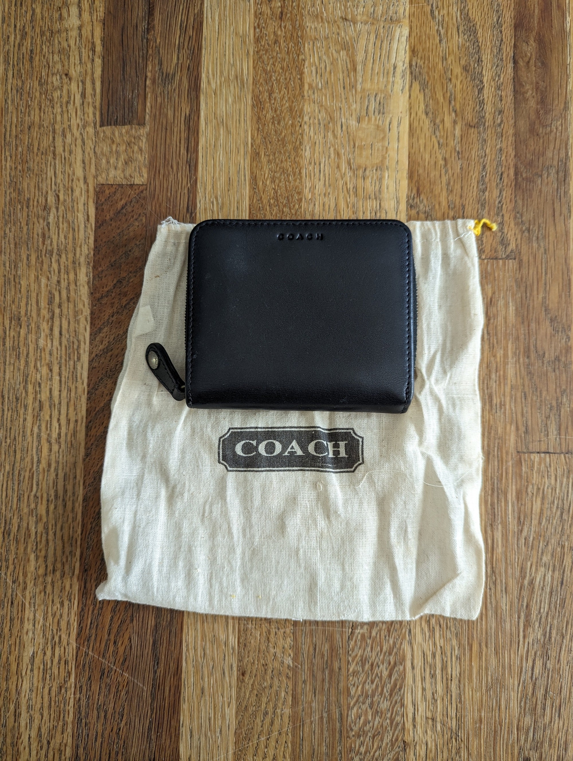 Vintage Coach Wallet Billfold Black Leather Snap and Zip Etsy