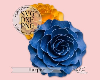 Harper Paper Flower | Paper Flower Tutorial | Paper Flower Template | DIY Paper Flowers | Mini Paper Flowers
