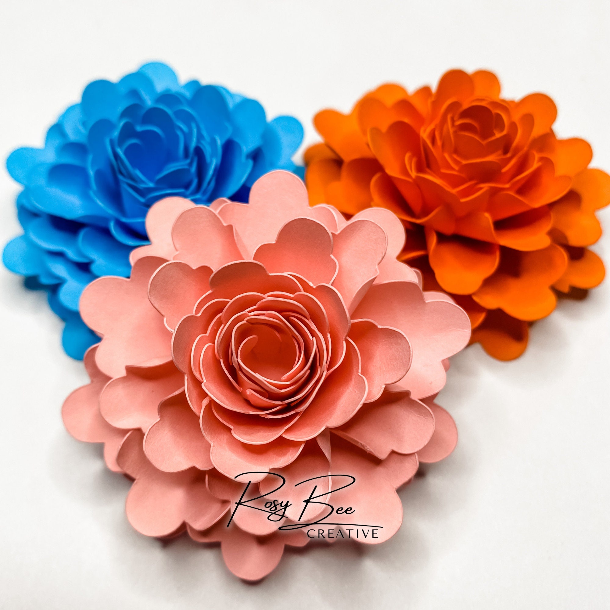 Ella Paper Flower | Paper Flower Tutorial | Paper Flower Template | DIY ...
