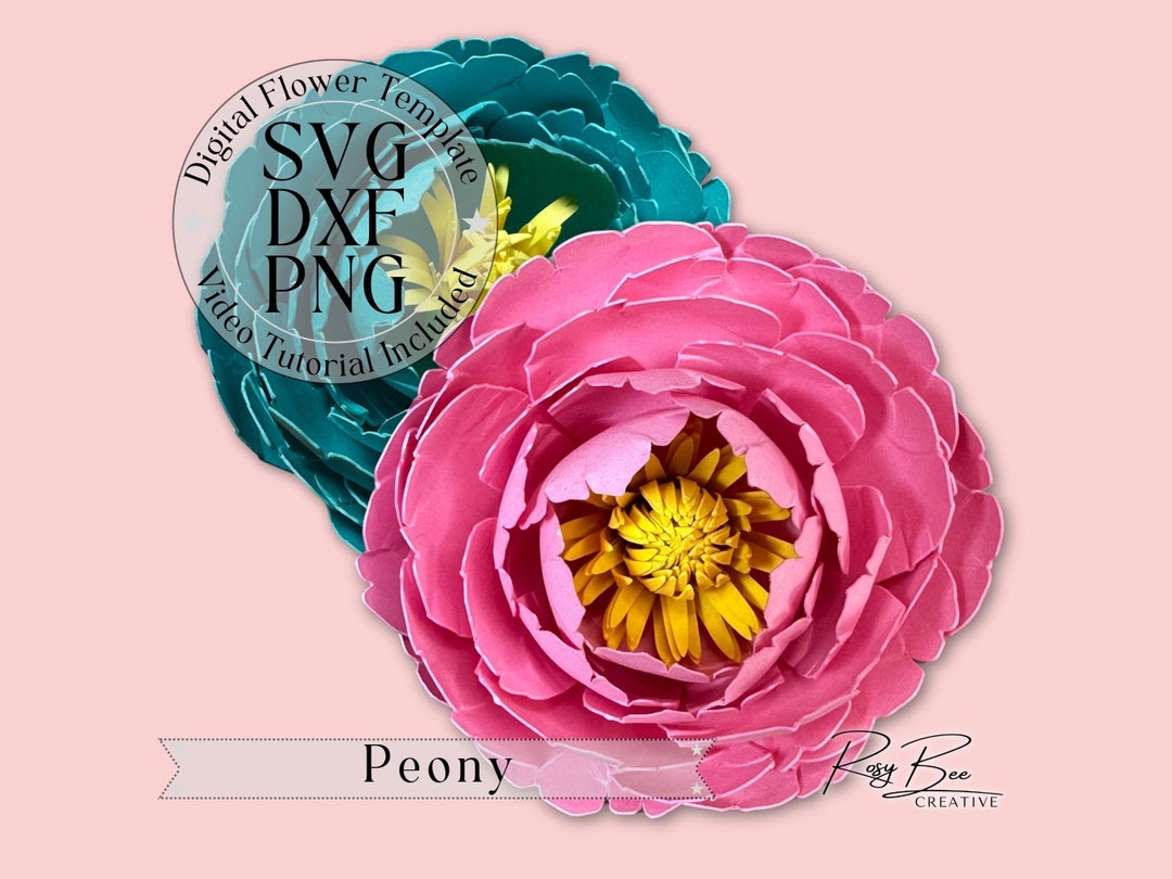 Peony Paper Flower Paper Flower Tutorial Paper Flower Template Peony Paper Flower Paper Flower Tutorial Paper Flower Template
