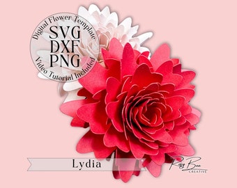 Lydia Papierblume | Papierblumen Anleitung | Papier Blumen Vorlage | DIY Papierblumen | Mini-Papierblumen