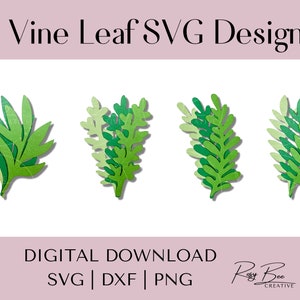 Paper Vine Leaves SVG Vine Leaf Templates Cut Files for Cricut image 3