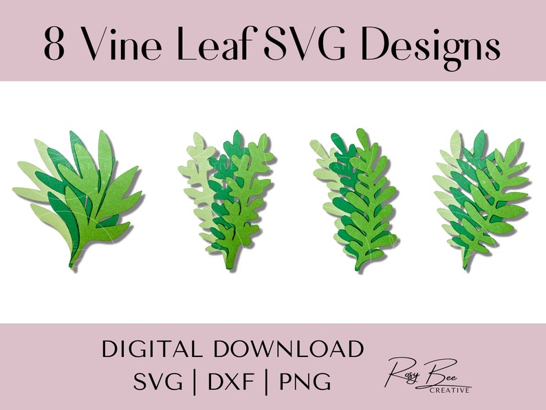 Paper Vine Leaves SVG Vine Leaf Templates Cut Files for Cricut image 3