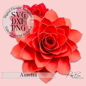 Amelia Paper Flower | Paper Flower Tutorial | Paper Flower Template | DIY Paper Flowers | Mini Paper Flowers
