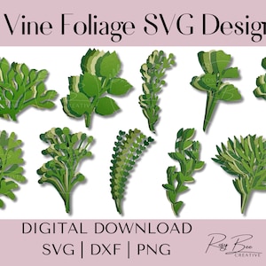 Papier Weinblätter SVG | Weinblatt Vorlagen | Weinlaub SVG | Geschnittene Dateien für Cricut