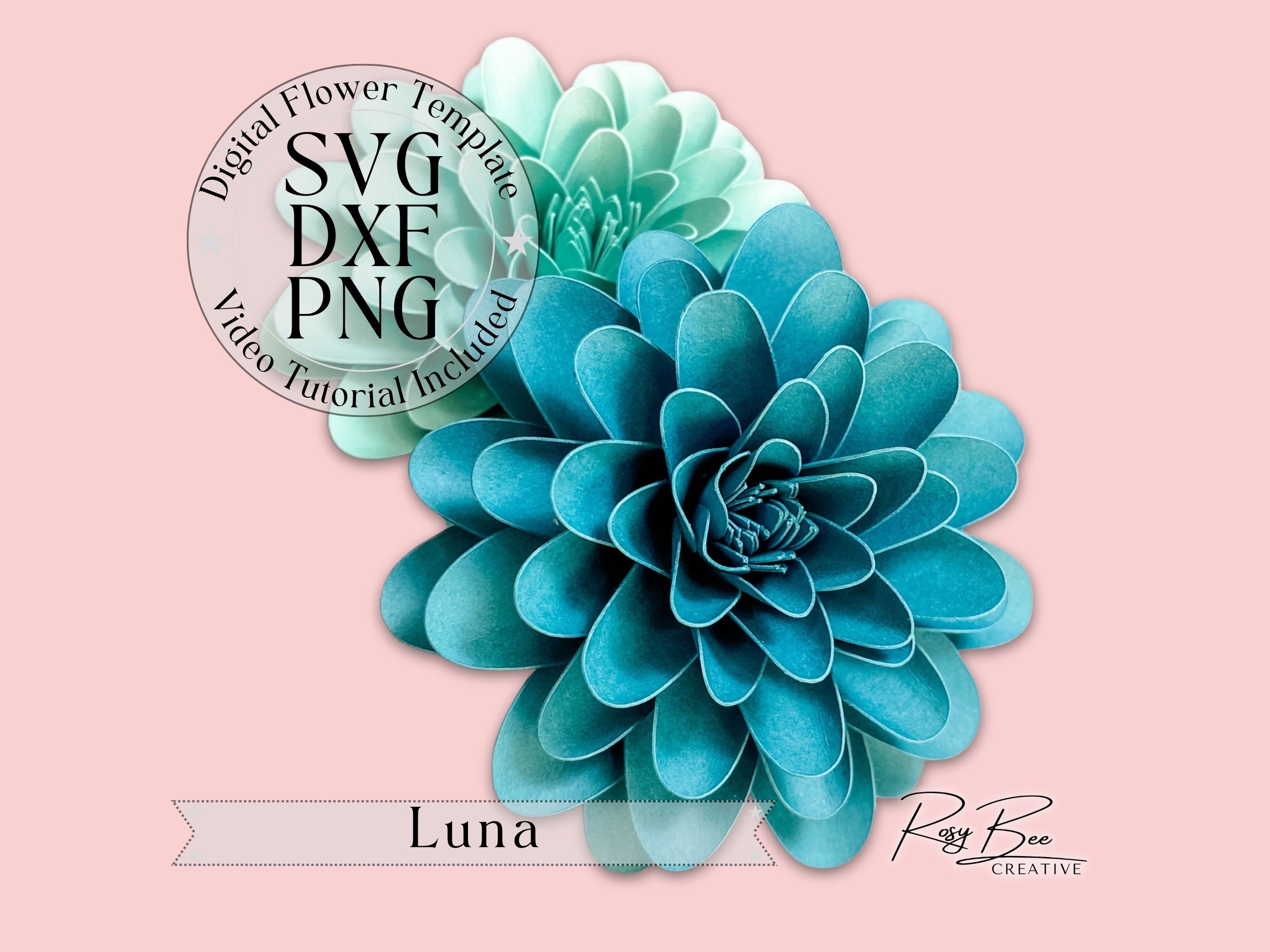 Luna Paper Flower | Paper Flower Tutorial | Paper Flower Template | DIY Paper Flowers | Mini Paper Flowers
