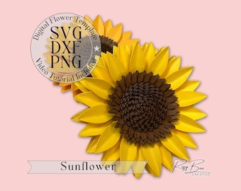 Sunflower Paper Flower | Paper Flower Tutorial | Paper Flower Template | DIY Paper Flowers | Mini Paper Flowers