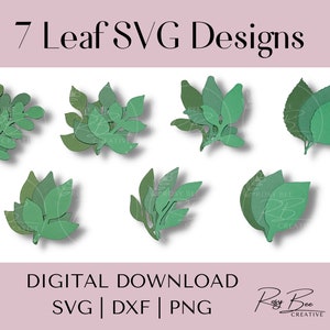 Foglie di carta SVG / Modelli di foglie / File di taglio per Cricut