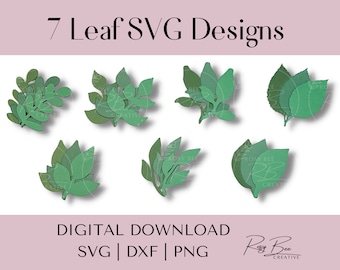 Paper Leaves SVG | Leaf Templates | Cut Files for Cricut