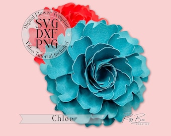 Chloe Papierblume | Papierblumen-Tutorial | Papierblumen-Vorlage | DIY Papierblumen | Mini-Papierblumen