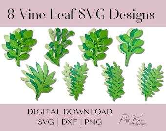 Paper Vine Leaves SVG | Vine Leaf Templates | Cut Files for Cricut