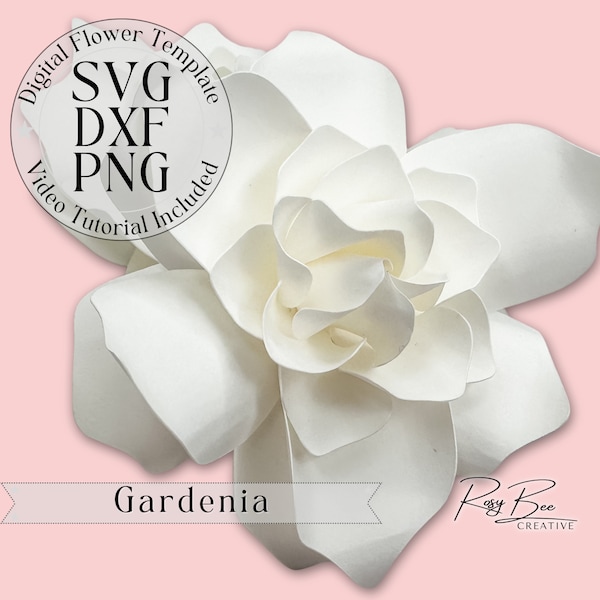 Gardenia Paper Flower | Paper Flower Tutorial | Paper Flower Template | DIY Paper Flowers | Mini Paper Flowers